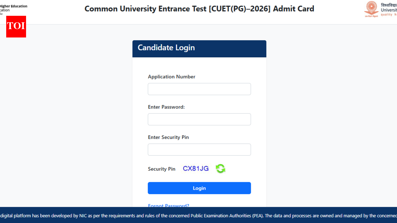 CUET PG 2026 admit card released for March 16-19 exams at exams.nta.nic.in: Direct link to download hall tickets here