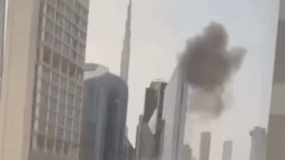 Dubai targeted again: Video shows thick black smoke after blasts rock financial hub, debris hits building