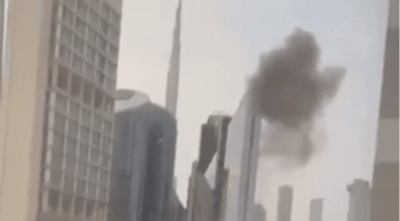 Dubai targeted again: Video shows thick black smoke after blasts rock financial hub, debris hits building