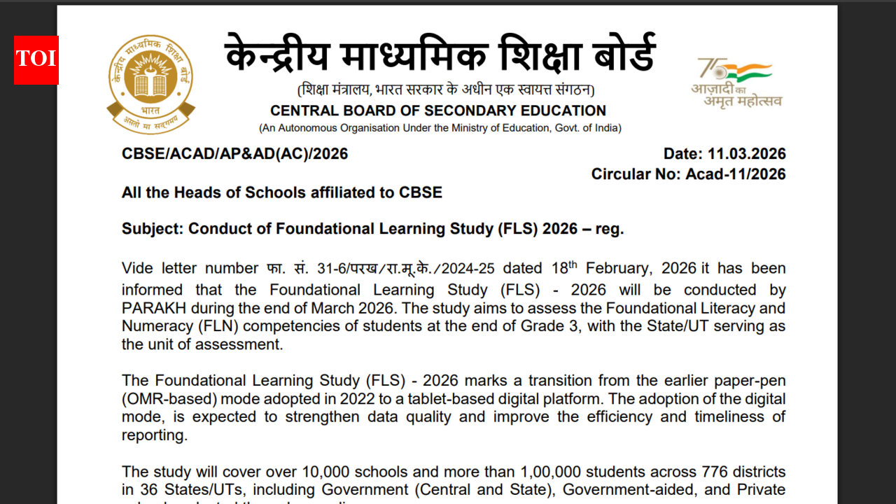 CBSE mobilises schools for nationwide foundational learning audit as PARAKH rolls out digital Grade 3 assessment in March 2026