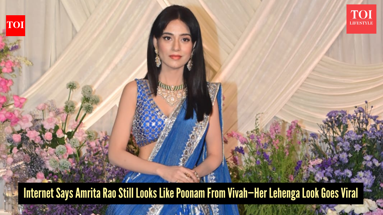 Amrita Rao’s traditional blue lehenga look at 44 reminds fans of Vivah’s Poonam - See pics