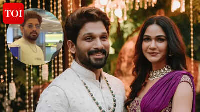 Allu Arjun and wife Sneha Reddy spotted at the airport a casual fit; actor greets fans with a smile