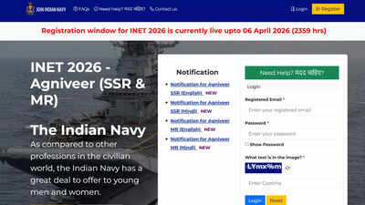 Indian Navy begins INET 2026 registration for Agniveer SSR, MR and SSR Medical recruitment; apply here