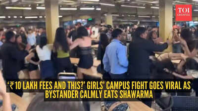 Girls’ brawl on ‘₹10-lakh-a-year’ university campus goes viral; internet can’t stop talking about one shawarma-eating guy