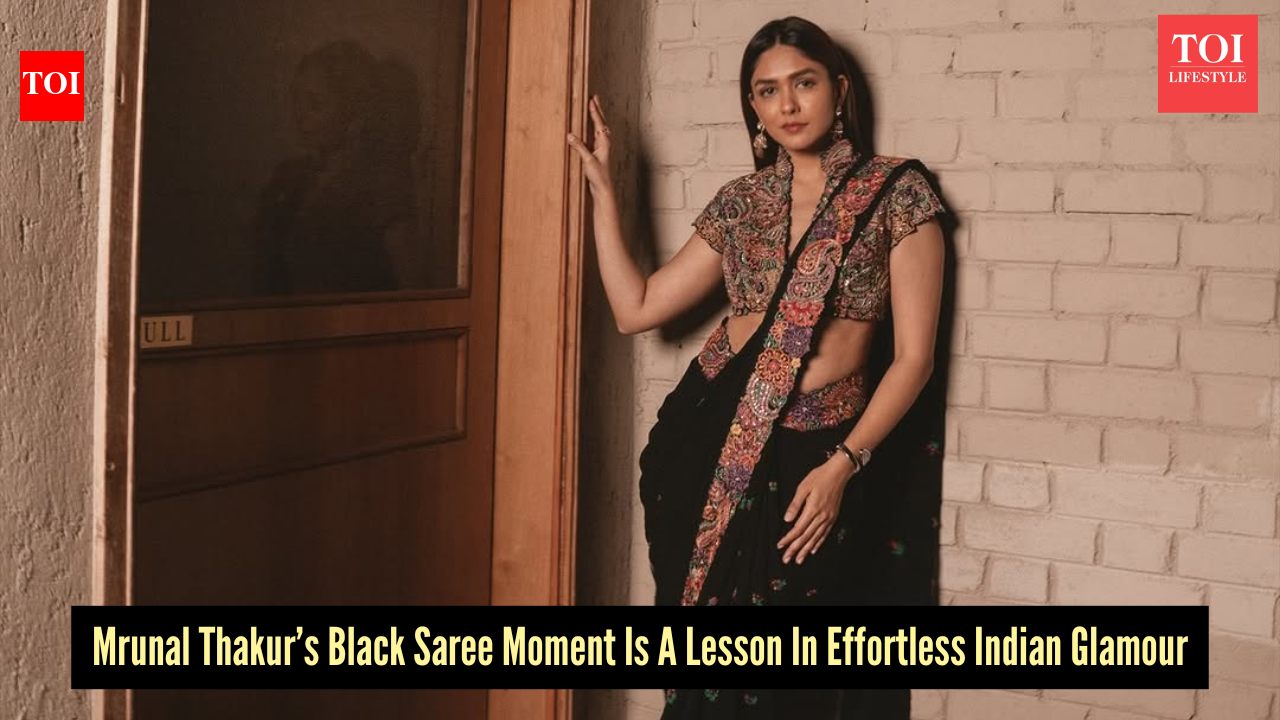 Mrunal Thakur turns heads in a breathtaking black saree but that blouse is the real showstopper