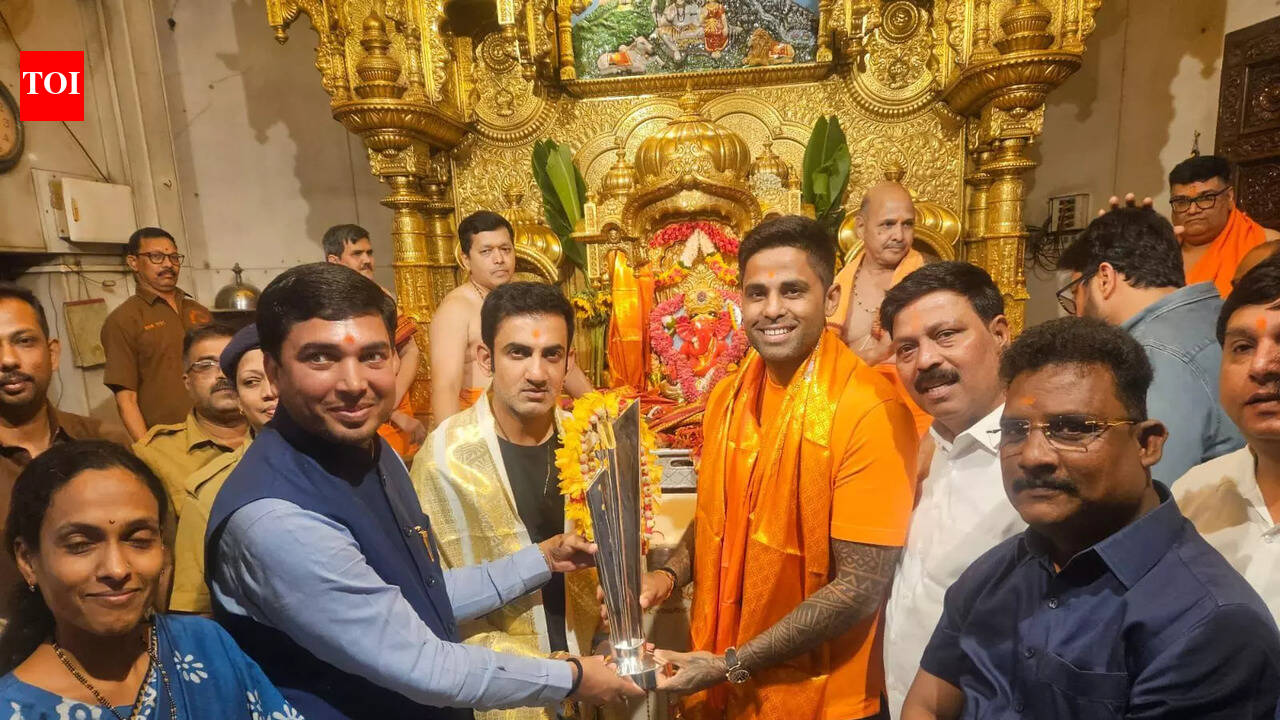 After Kirti Azad’s criticism, Suryakumar Yadav, Gautam Gambhir visit temple with T20 World Cup again - Watch