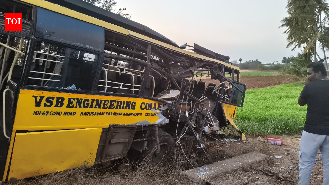 More than 15 students injured as goods train rams college bus near Karur in Tamil Nadu