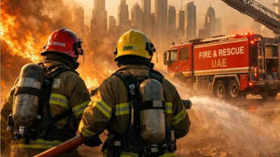 Fire breaks out at Al Mushrif construction site, police and civil defence rush in