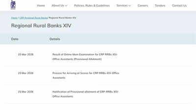 IBPS RRB clerk mains result 2026 released with provisional allotment details for office assistants at ibps.in; download here