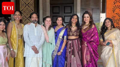 Trisha spotted with Parthiban’s daughter Keerthana at a wedding after the controversial 'Kundavai' remark