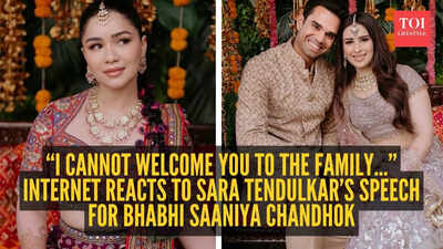 “I cannot welcome you to the family…” Internet reacts to Sara Tendulkar’s speech for bhabhi Saaniya Chandhok