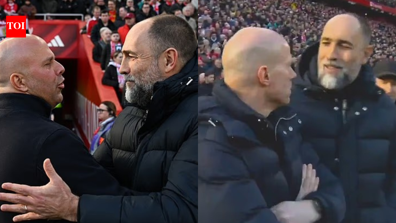 Igor Tudor viral video sparks confusion as fans think Tottenham boss greeted wrong bald man instead of Liverpool manager Arne Slot