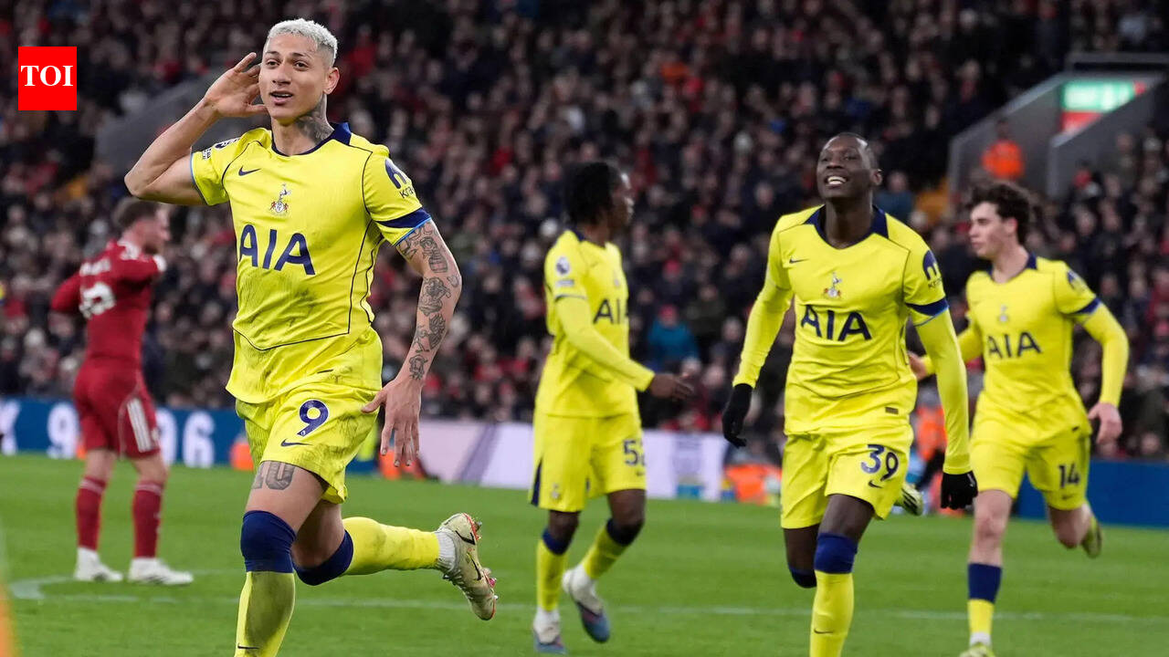 EPL: Late Richarlison goal rescues Tottenham at Liverpool; United beat Villa