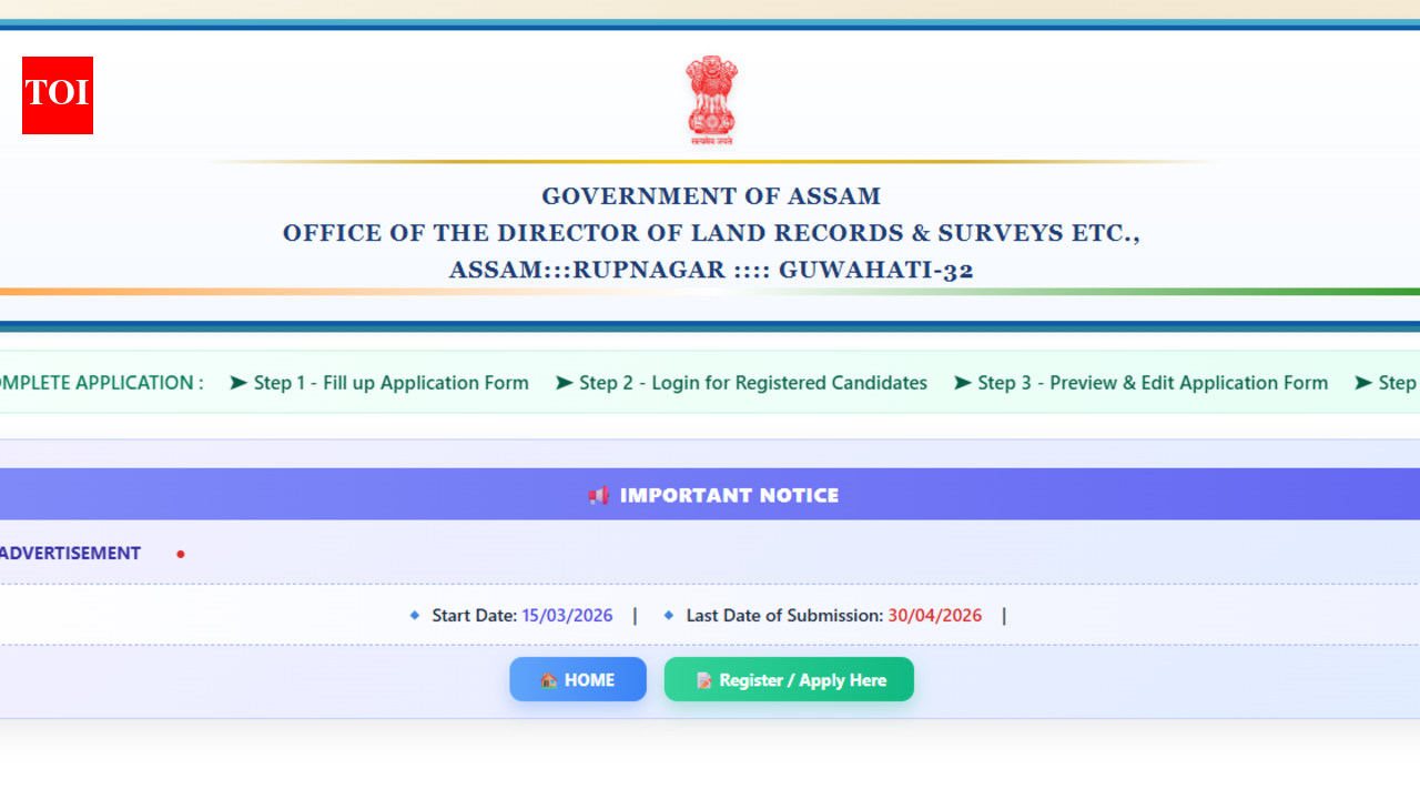 DLRS Assam Land Records Assistant Recruitment 2026 open for 552 posts: Check eligibility, direct link to apply here