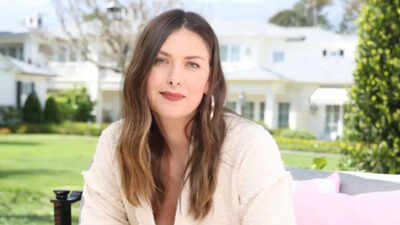 Former Wimbledon champion Maria Sharapova steals attention in bold cream dress at star packed Vanity Fair Oscars party in LA