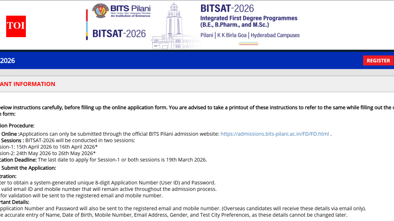 BITSAT 2026 registration deadline extended: Check direct link to apply here