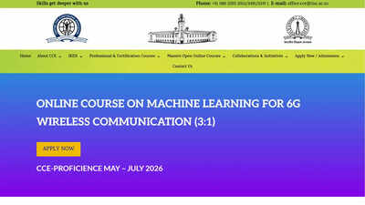 IISc CCE announces 6G ML course with Python, AI modules and evening online classes; check details here