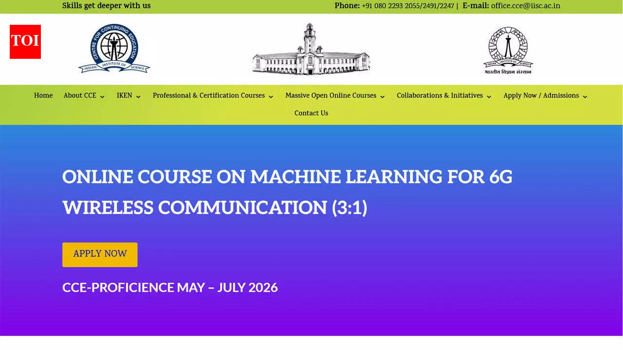 आईआईएससी 6जी कोर्स: आईआईएससी सीसीई ने पायथन, एआई मॉड्यूल और शाम की ऑनलाइन कक्षाओं के साथ 6जी एमएल पाठ्यक्रम की घोषणा की; विवरण यहां जांचें