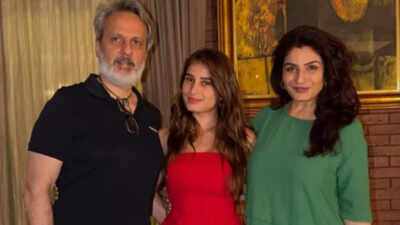 Raveena Tandon celebrates her 'pudding' Rasha Thadani's 21st birthday by sharing cake with paparazzi - Watch