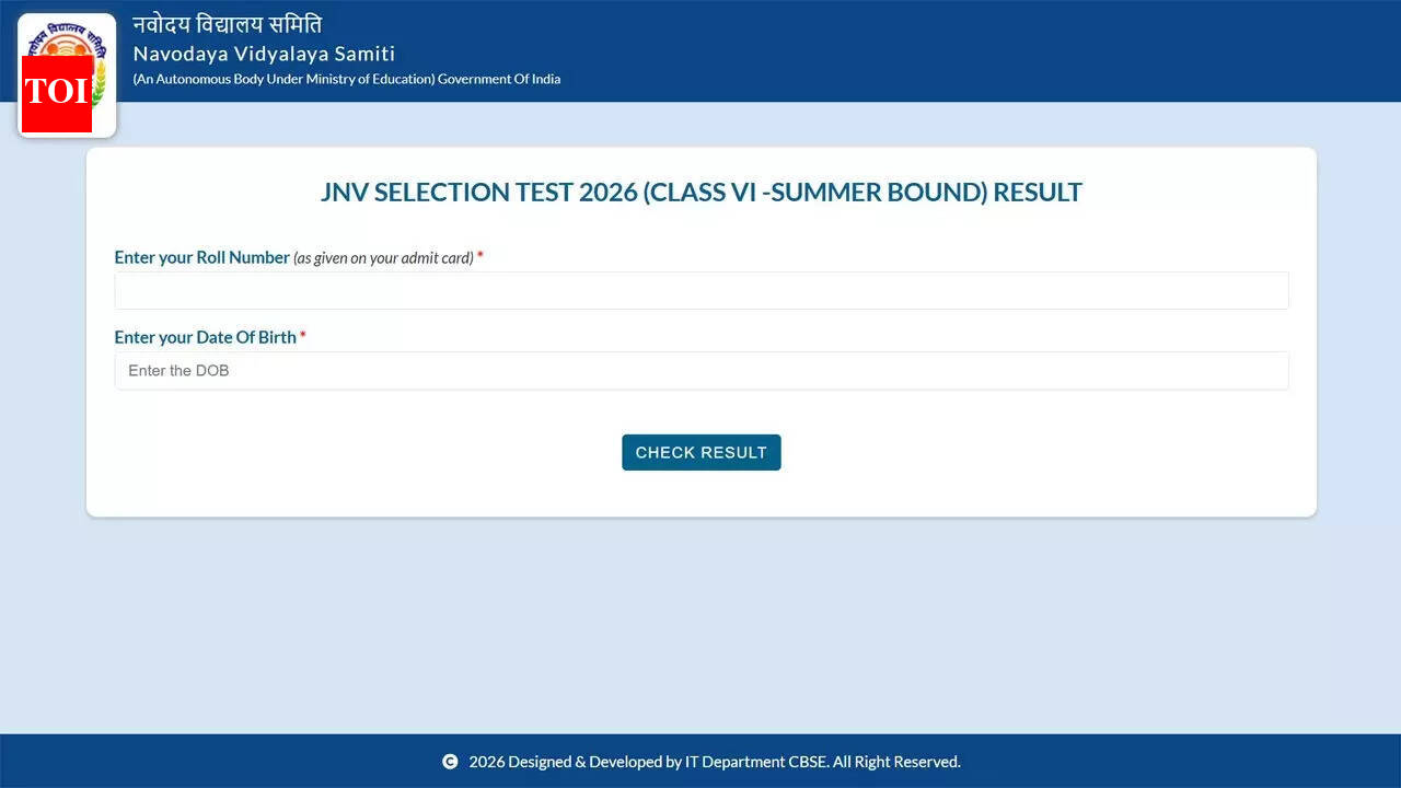 Jawahar Navodaya Summer Bound Class 6 result released at navodaya.gov.in: Direct link to download scorecards here