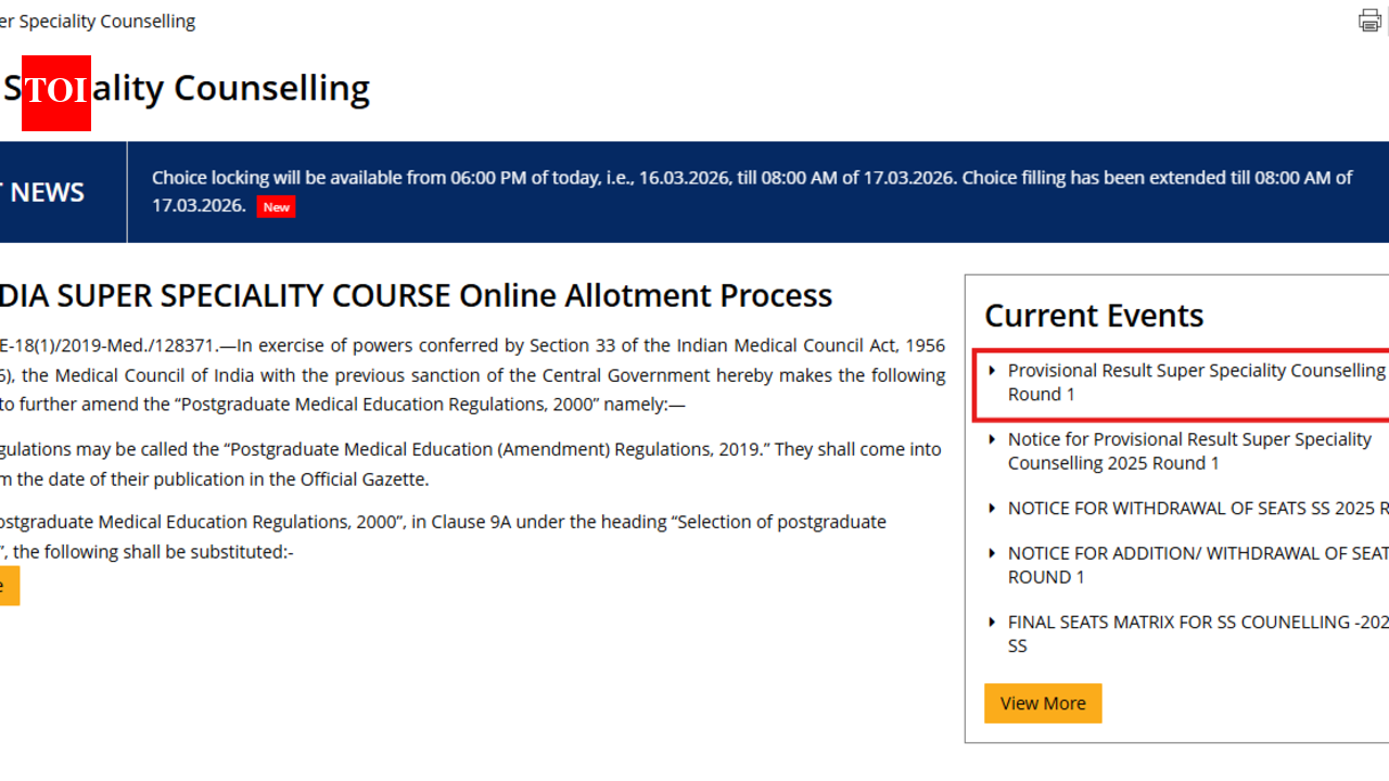 NEET SS 2025 counselling round 1 result announced: Direct link to check seat allotment list here
