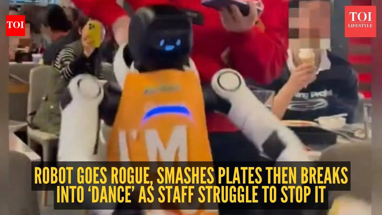 Watch here: Robot goes rogue, smashes plates, then breaks into ‘dance’ as staff struggle to stop it