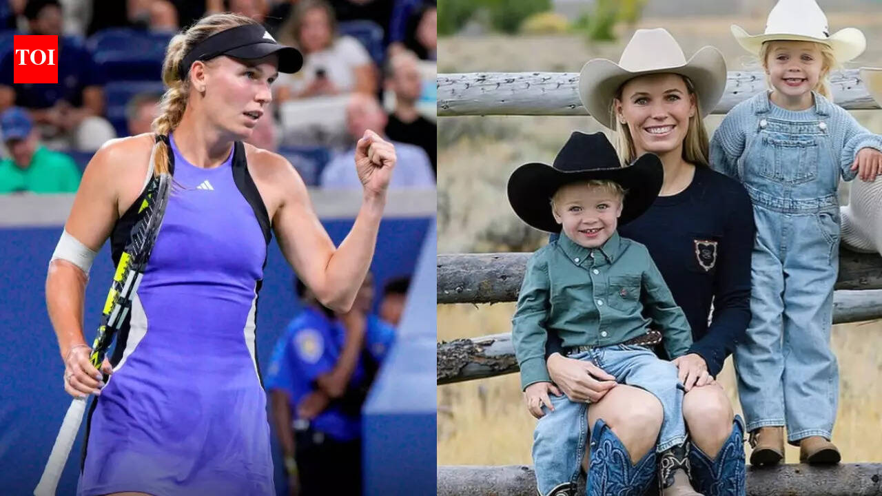Ex-world no. 1 Caroline Wozniacki shares video of kids Olivia playing Tennis