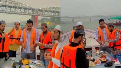 14 arrested for holding iftar party on boat in Varanasi, disposing of biryani waste in Ganga