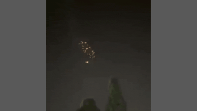 Watch:  Flashes in sky above central Israel in latest Iran cluster munition strike