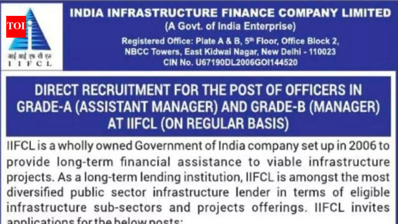 IIFCL recruitment 2026: Notification for Assistant Manager and Manager posts released at iifcl.in; apply here