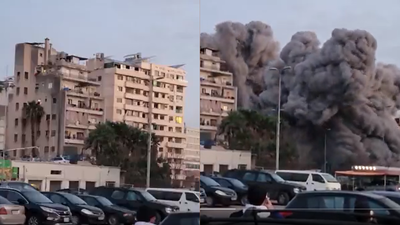  Israeli strike in Beirut reduces building to rubble in seconds