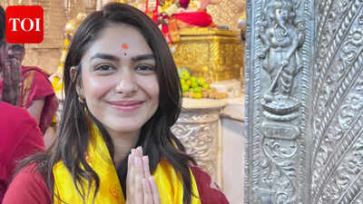Mrunal Thakur visits Pune’s Dagdusheth Ganpati, seeks blessings ahead of Adivi Sesh starrer ‘Dacoit’s release