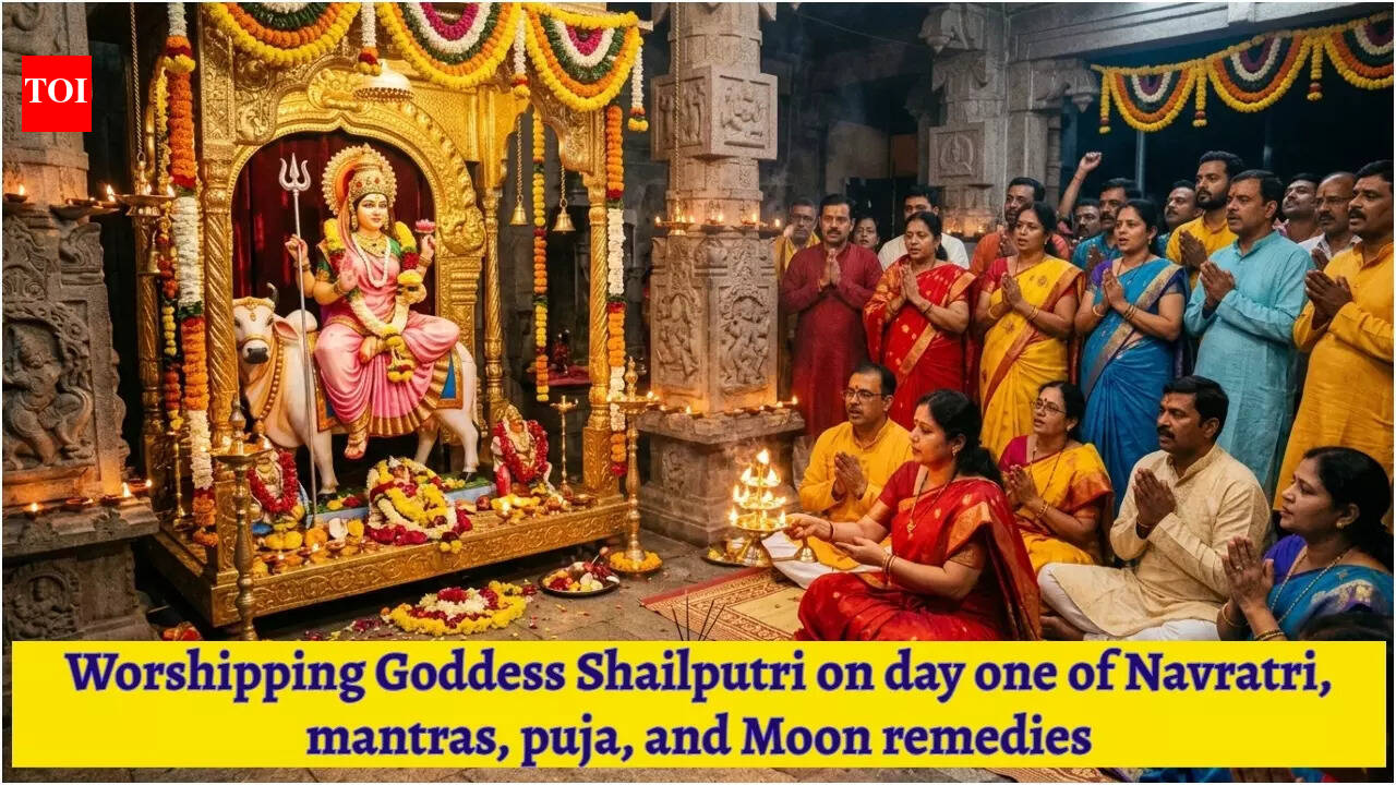 Worshipping Goddess Shailputri on day one of Navratri, mantras, puja, and Moon remedies