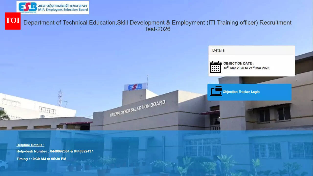 MPESB ITI TO answer key 2026 released for 1120 posts, objection window open till March 21