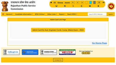 RPSC AE mains admit card 2026 out at rpsc.rajasthan.gov.in ahead of March 22 and 23 exams for 1014 posts; download here