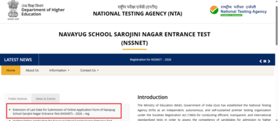 NSSNET 2026 registration deadline extended for Class 6, 7 admissions: Check new date, direct link to apply