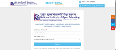NIOS Class 10, 12 practical exams 2026 underway, download hall ticket here; date sheet for theory exams expected soon