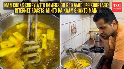 Man cooks curry with immersion rod amid LPG shortage; internet roasts ‘Minto ka kaam ghanto main’