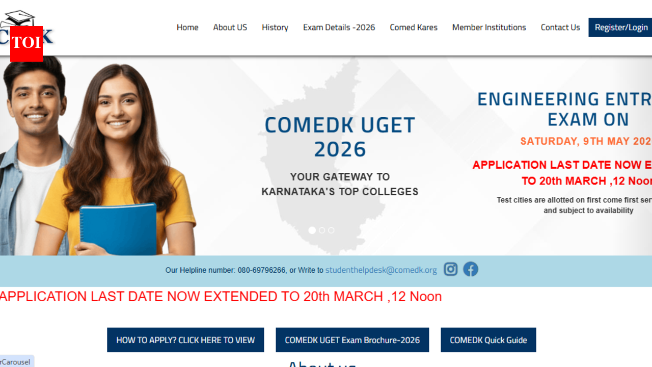 COMEDK UGET 2026 registration ends today at comedk.org: Check direct link to apply here