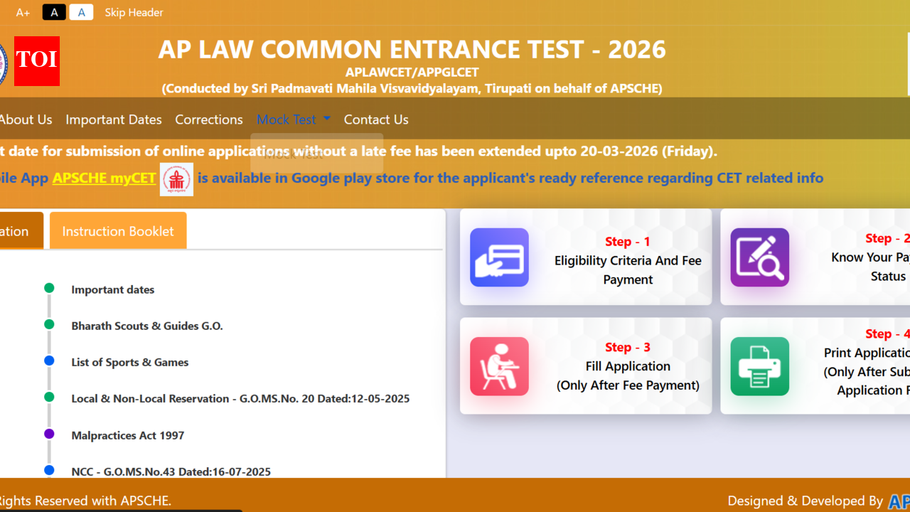 AP LAWCET registration window 2026 closing today: Check direct link to apply here