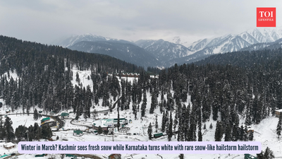 Winter in March? Kashmir sees fresh snow while Karnataka turns white with rare snow-like hailstorm hailstorm