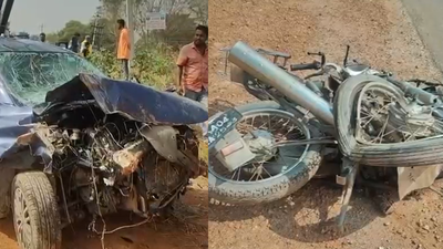 Devanahalli crash: Biker flung off, dies after speeding car rams into him in Bengaluru