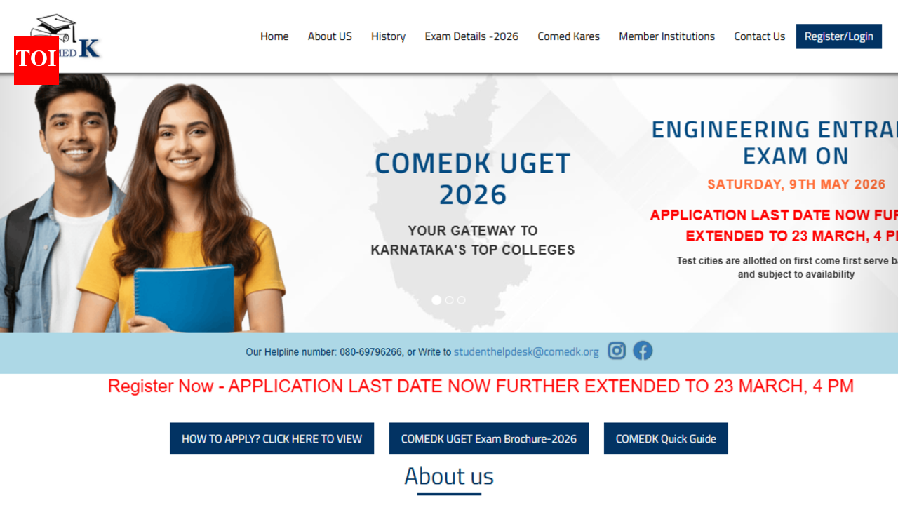 COMEDK UGET 2026 application window extended again: Check new deadline, direct link to apply
