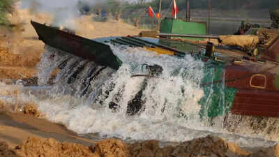 Indian army’s Kharga Corps showcases combat readiness in Exercise Jal Vijay drills across desert and water terrains