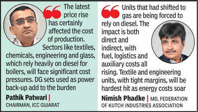 Gujarat industries grapple with 25% rise in bulk diesel costs