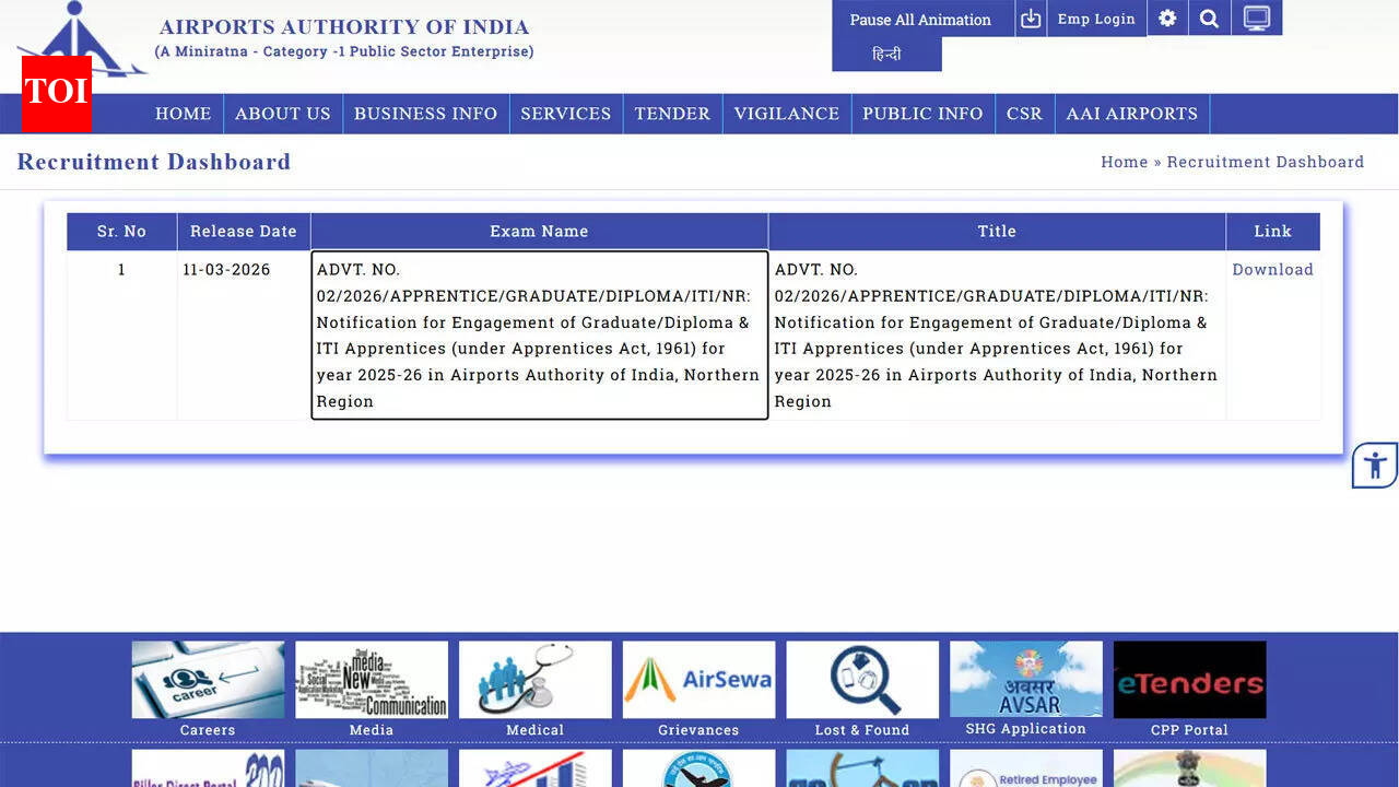 AAI apprentice recruitment 2026 deadline ends today for 133 NR training posts across airports