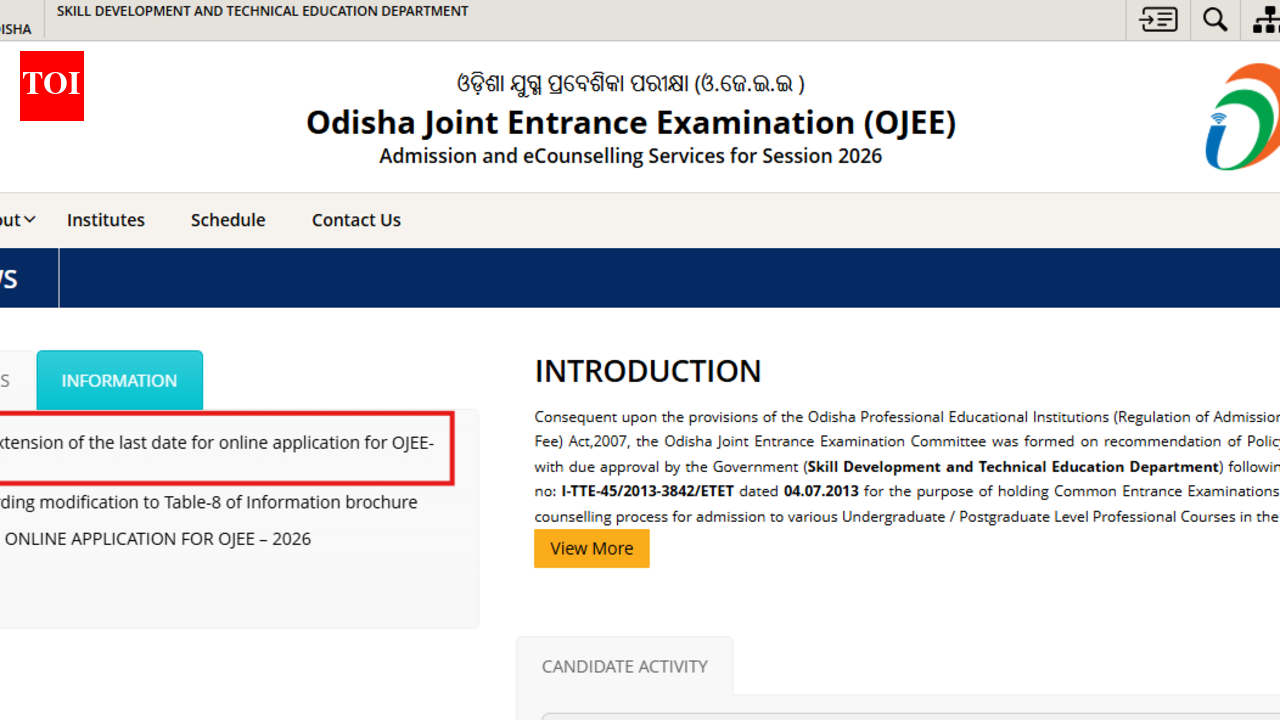 OJEE 2026 registration deadline extended: Check new date and direct link to apply
