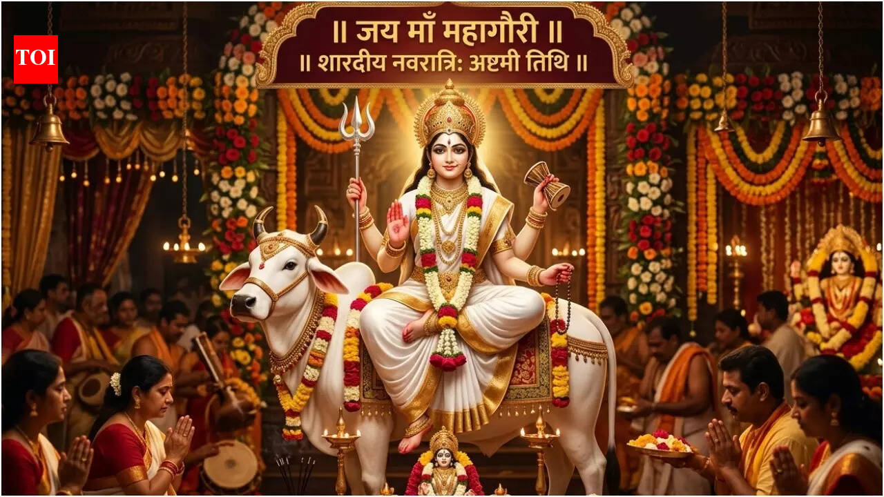 Navratri Ashtami, Maa Mahagauri, worship, fasting, and Kanya Pujan