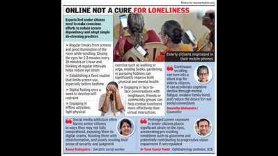 In silent homes, senior citizens getting ‘trapped’ by glow of mobile screens