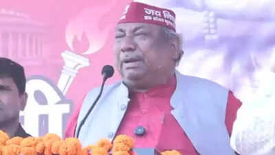  UP minister Sanjay Nishad breaks down during rally, slams SP-BSP